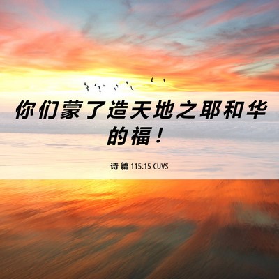 Picture 06 - 诗 篇 115:15 CUVS - 你 们 蒙 了 造 天 地 之 耶 和 华 的 - Bible Verse Picture