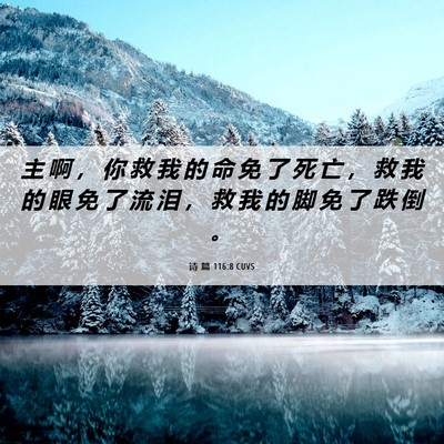 Picture 06 - 诗 篇 116:8 CUVS - 主 啊 ， 你 救 我 的 命 免 了 死 亡 - Bible Verse Picture