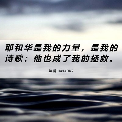 Picture 06 - 诗 篇 118:14 CUVS - 耶 和 华 是 我 的 力 量 ， 是 我 的 - Bible Verse Picture