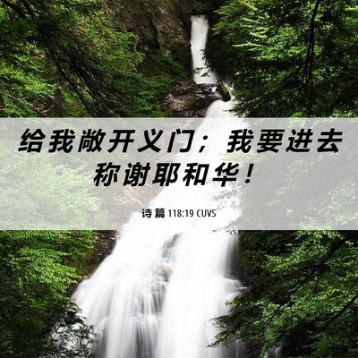 Picture 06 - 诗 篇 118:19 CUVS - 给 我 敞 开 义 门 ； 我 要 进 去 称 - Bible Verse Picture