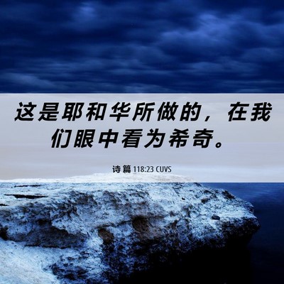Picture 06 - 诗 篇 118:23 CUVS - 这 是 耶 和 华 所 做 的 ， 在 我 们 - Bible Verse Picture