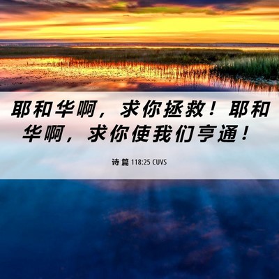 Picture 06 - 诗 篇 118:25 CUVS - 耶 和 华 啊 ， 求 你 拯 救 ！ 耶 和 - Bible Verse Picture