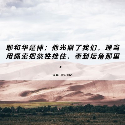 Picture 06 - 诗 篇 118:27 CUVS - 耶 和 华 是 神 ； 他 光 照 了 我 们 - Bible Verse Picture
