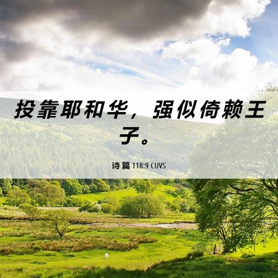 Picture 06 - 诗 篇 118:9 CUVS - 投 靠 耶 和 华 ， 强 似 倚 赖 王 子 - Bible Verse Picture