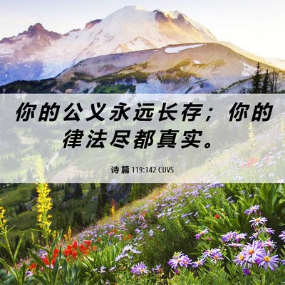 Picture 06 - 诗 篇 119:142 CUVS - 你 的 公 义 永 远 长 存 ； 你 的 律 - Bible Verse Picture