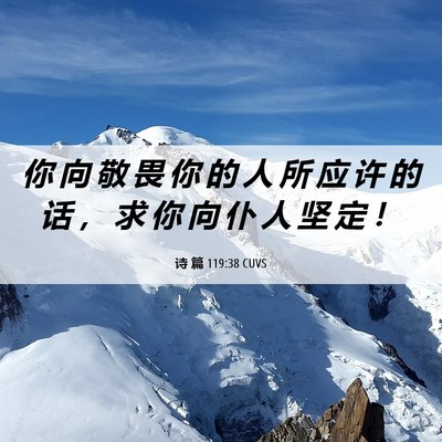 Picture 06 - 诗 篇 119:38 CUVS - 你 向 敬 畏 你 的 人 所 应 许 的 话 - Bible Verse Picture
