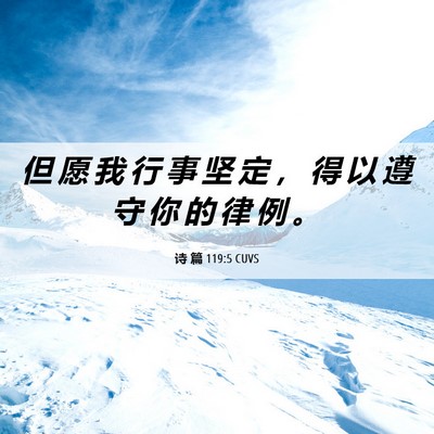 Picture 06 - 诗 篇 119:5 CUVS - 但 愿 我 行 事 坚 定 ， 得 以 遵 守 - Bible Verse Picture