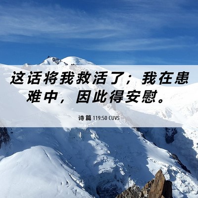 Picture 06 - 诗 篇 119:50 CUVS - 这 话 将 我 救 活 了 ； 我 在 患 难 - Bible Verse Picture