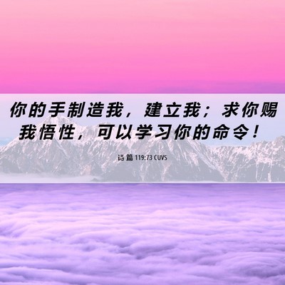 Picture 06 - 诗 篇 119:73 CUVS - 你 的 手 制 造 我 ， 建 立 我 ； 求 - Bible Verse Picture