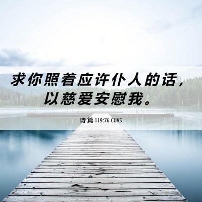 Picture 06 - 诗 篇 119:76 CUVS - 求 你 照 着 应 许 仆 人 的 话 ， 以 - Bible Verse Picture