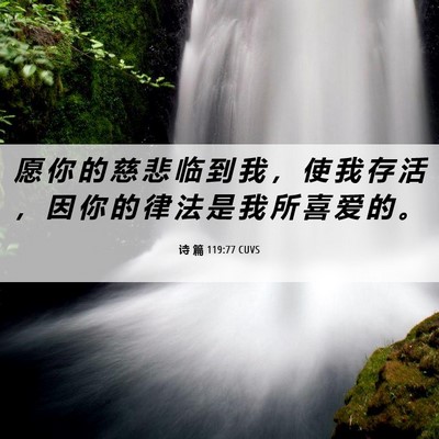 Picture 06 - 诗 篇 119:77 CUVS - 愿 你 的 慈 悲 临 到 我 ， 使 我 存 - Bible Verse Picture