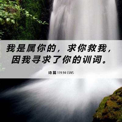 Picture 06 - 诗 篇 119:94 CUVS - 我 是 属 你 的 ， 求 你 救 我 ， 因 - Bible Verse Picture
