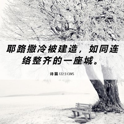 Picture 06 - 诗 篇 122:3 CUVS - 耶 路 撒 冷 被 建 造 ， 如 同 连 络 - Bible Verse Picture