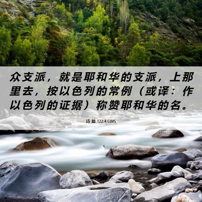 Picture 06 - 诗 篇 122:4 CUVS - 众 支 派 ， 就 是 耶 和 华 的 支 派 - Bible Verse Picture