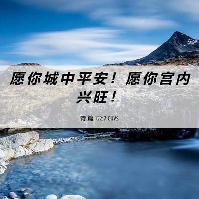 Picture 06 - 诗 篇 122:7 CUVS - 愿 你 城 中 平 安 ！ 愿 你 宫 内 兴 - Bible Verse Picture