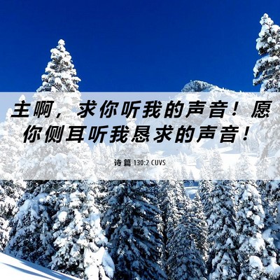 Picture 06 - 诗 篇 130:2 CUVS - 主 啊 ， 求 你 听 我 的 声 音 ！ 愿 - Bible Verse Picture