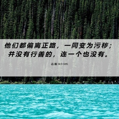 Picture 06 - 诗 篇 14:3 CUVS - 他 们 都 偏 离 正 路 ， 一 同 变 为 - Bible Verse Picture