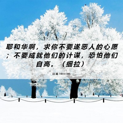 Picture 06 - 诗 篇 140:8 CUVS - 耶 和 华 啊 ， 求 你 不 要 遂 恶 人 - Bible Verse Picture