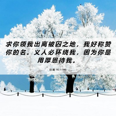 Picture 06 - 诗 篇 142:7 CUVS - 求 你 领 我 出 离 被 囚 之 地 ， 我 - Bible Verse Picture