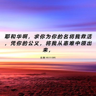 Picture 06 - 诗 篇 143:11 CUVS - 耶 和 华 啊 ， 求 你 为 你 的 名 将 - Bible Verse Picture