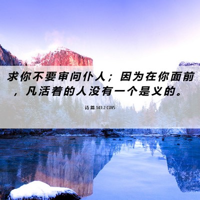 Picture 06 - 诗 篇 143:2 CUVS - 求 你 不 要 审 问 仆 人 ； 因 为 在 - Bible Verse Picture