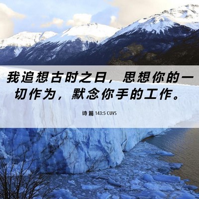 Picture 06 - 诗 篇 143:5 CUVS - 我 追 想 古 时 之 日 ， 思 想 你 的 - Bible Verse Picture