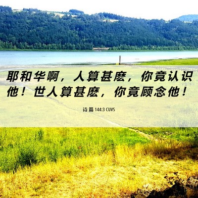 Picture 06 - 诗 篇 144:3 CUVS - 耶 和 华 啊 ， 人 算 甚 麽 ， 你 竟 - Bible Verse Picture