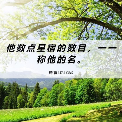 Picture 06 - 诗 篇 147:4 CUVS - 他 数 点 星 宿 的 数 目 ， 一 一 称 - Bible Verse Picture