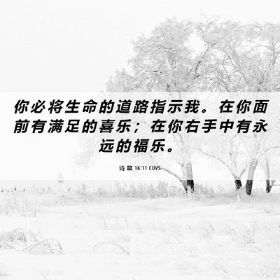 Picture 06 - 诗 篇 16:11 CUVS - 你 必 将 生 命 的 道 路 指 示 我 。 - Bible Verse Picture
