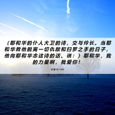 Picture 06 - 诗 篇 18:1 CUVS - （ 耶 和 华 的 仆 人 大 卫 的 诗 ， - Bible Verse Picture