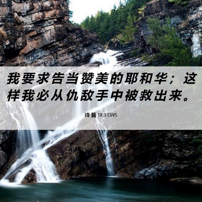 Picture 06 - 诗 篇 18:3 CUVS - 我 要 求 告 当 赞 美 的 耶 和 华 ； - Bible Verse Picture