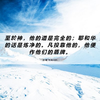 Picture 06 - 诗 篇 18:30 CUVS - 至 於 神 ， 他 的 道 是 完 全 的 ； - Bible Verse Picture