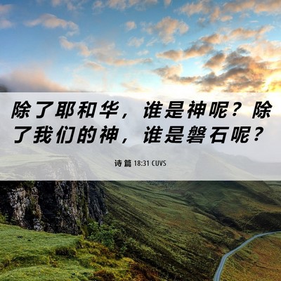 Picture 06 - 诗 篇 18:31 CUVS - 除 了 耶 和 华 ， 谁 是 神 呢 ？ 除 - Bible Verse Picture