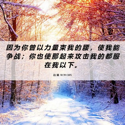 Picture 06 - 诗 篇 18:39 CUVS - 因 为 你 曾 以 力 量 束 我 的 腰 ， - Bible Verse Picture