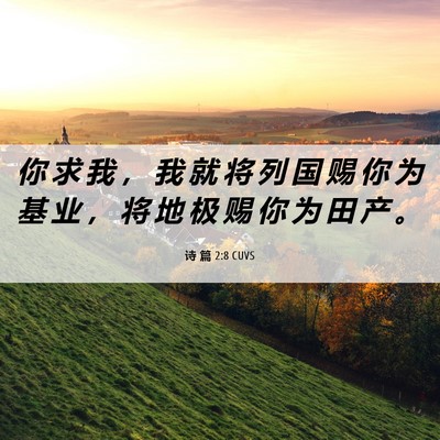 Picture 06 - 诗 篇 2:8 CUVS - 你 求 我 ， 我 就 将 列 国 赐 你 为 - Bible Verse Picture