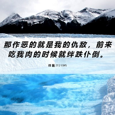 Picture 06 - 诗 篇 27:2 CUVS - 那 作 恶 的 就 是 我 的 仇 敌 ， 前 - Bible Verse Picture