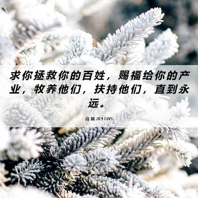 Picture 06 - 诗 篇 28:9 CUVS - 求 你 拯 救 你 的 百 姓 ， 赐 福 给 - Bible Verse Picture