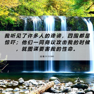 Picture 06 - 诗 篇 31:13 CUVS - 我 听 见 了 许 多 人 的 谗 谤 ， 四 - Bible Verse Picture