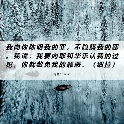 Picture 06 - 诗 篇 32:5 CUVS - 我 向 你 陈 明 我 的 罪 ， 不 隐 瞒 - Bible Verse Picture