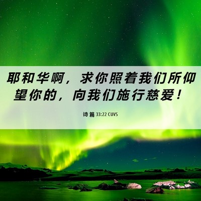 Picture 06 - 诗 篇 33:22 CUVS - 耶 和 华 啊 ， 求 你 照 着 我 们 所 - Bible Verse Picture