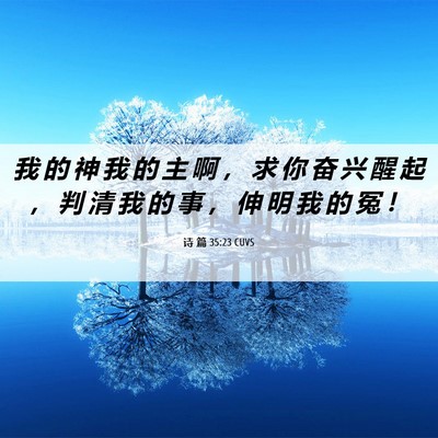 Picture 06 - 诗 篇 35:23 CUVS - 我 的 神 我 的 主 啊 ， 求 你 奋 兴 - Bible Verse Picture