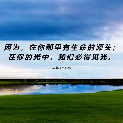 Picture 06 - 诗 篇 36:9 CUVS - 因 为 ， 在 你 那 里 有 生 命 的 源 - Bible Verse Picture