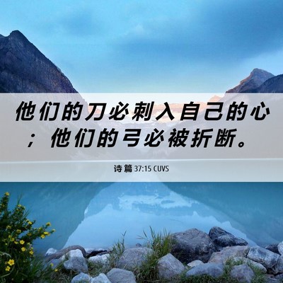 Picture 06 - 诗 篇 37:15 CUVS - 他 们 的 刀 必 刺 入 自 己 的 心 ； - Bible Verse Picture