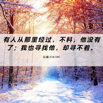 Picture 06 - 诗 篇 37:36 CUVS - 有 人 从 那 里 经 过 ， 不 料 ， 他 - Bible Verse Picture