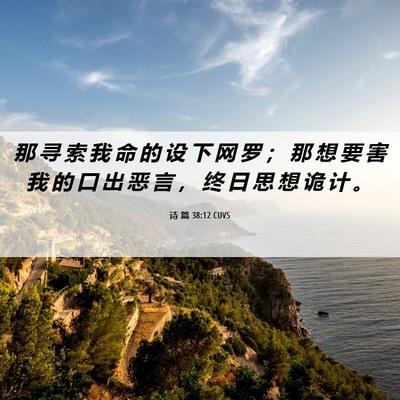 Picture 06 - 诗 篇 38:12 CUVS - 那 寻 索 我 命 的 设 下 网 罗 ； 那 - Bible Verse Picture