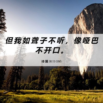 Picture 06 - 诗 篇 38:13 CUVS - 但 我 如 聋 子 不 听 ， 像 哑 巴 不 - Bible Verse Picture