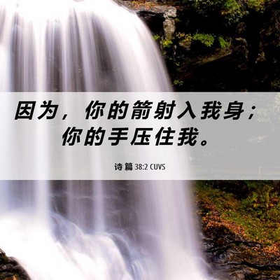 Picture 06 - 诗 篇 38:2 CUVS - 因 为 ， 你 的 箭 射 入 我 身 ； 你 - Bible Verse Picture