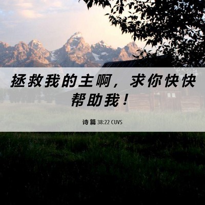Picture 06 - 诗 篇 38:22 CUVS - 拯 救 我 的 主 啊 ， 求 你 快 快 帮 - Bible Verse Picture