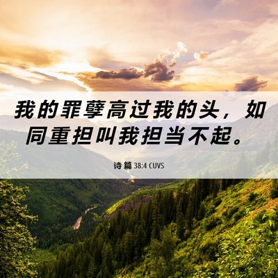 Picture 06 - 诗 篇 38:4 CUVS - 我 的 罪 孽 高 过 我 的 头 ， 如 同 - Bible Verse Picture