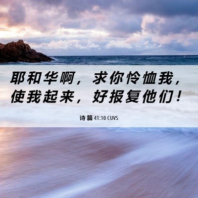 Picture 06 - 诗 篇 41:10 CUVS - 耶 和 华 啊 ， 求 你 怜 恤 我 ， 使 - Bible Verse Picture